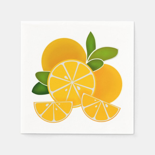 Orangenscheiben, Zitrusfrüchte Serviette (Vorderseite)