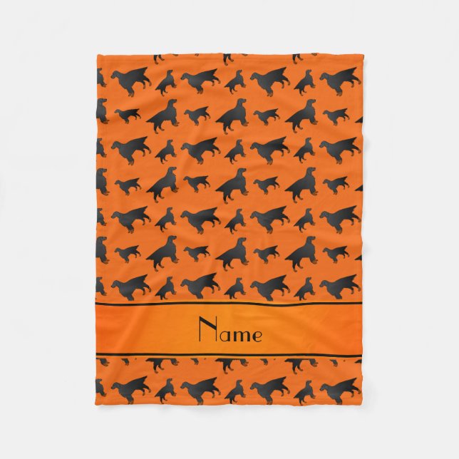 Orangenschnurhunde mit personalisiertem Namen Fleecedecke (Vorderseite)