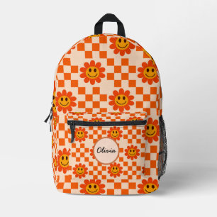 Orangenschwache Blume Individuelle Name Bedruckter Rucksack