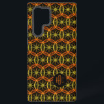 Orangenschwarze Bikerradinitis Samsung Galaxy Hülle<br><div class="desc">Dieses Gehäuse hat ein leuchtendes geometrisches Muster, das aus wiederholten Fahrradrädern besteht, die für einen begeisterten Radfahrer entworfen wurden. In der unteren Ecke befindet sich ein orangefarbener und schwarzer Kreis, in dem Sie Ihre Initialen in passender Orange hinzufügen können.</div>