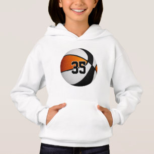 Orangenschwarze Mannschaftsfarben Jersey Nummer Ba Hoodie