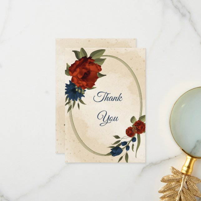 Orangenseehochzeit Dankeskarte (Vorderseite/Rückseite Beispiel)