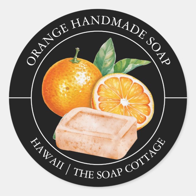 Orangenseife Runder Aufkleber (Vorderseite)