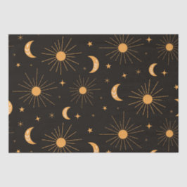 Orangensonne und Mondmuster Seidenpapier