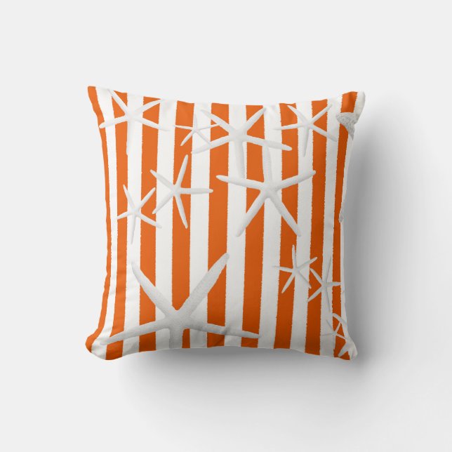 Orangenstreifen Kissen (Vorderseite)