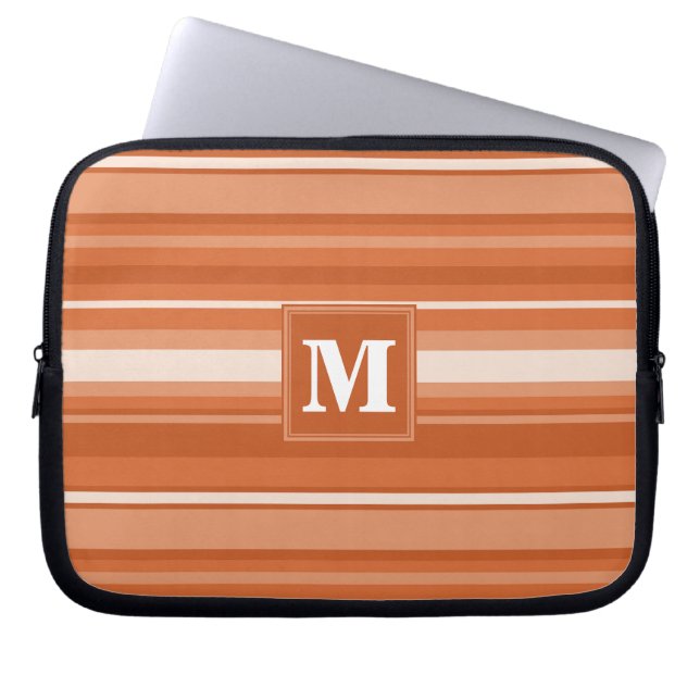 Orangenstreifen Laptopschutzhülle (Vorderseite)