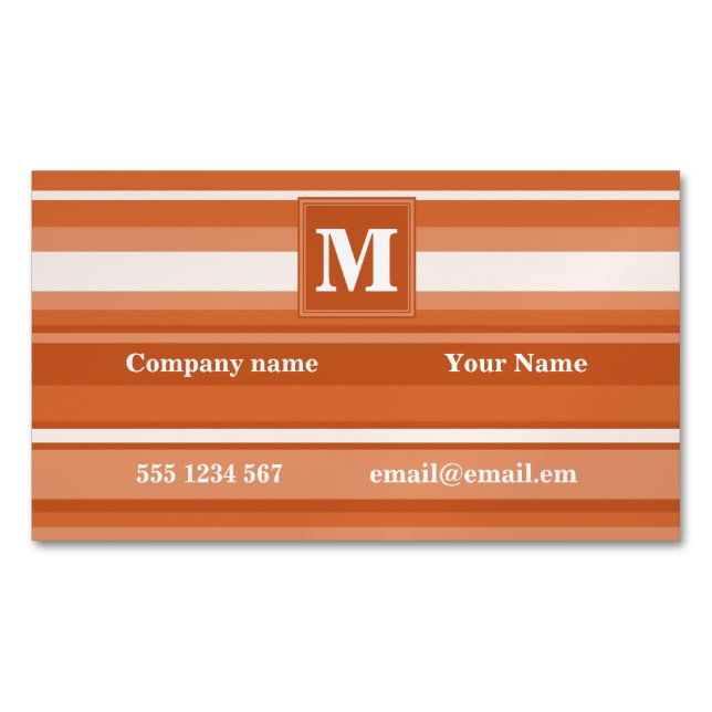 Orangenstreifen Magnetische Visitenkarte (Vorderseite)