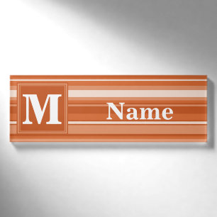 Orangenstreifen Namenschild