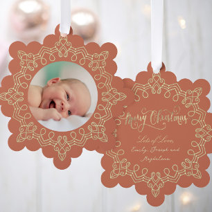 Orangenweih Ornament Karte