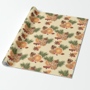 Orangenwein Weihnachten Geschenkpapier