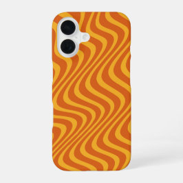 Orangenwellen iPhone 16 Hülle