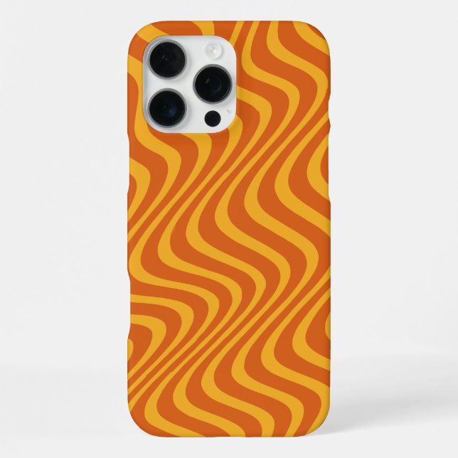 Orangenwellen iPhone 16 Pro Max Hülle (Rückseite)