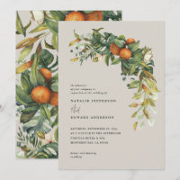 Orangenzitrusgraue botanische Hochzeit