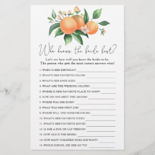 Orangenzweig - Wer kennt das beste Spiel der Braut