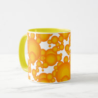 Oranger 70er Styling-Kreise wie Blasen Kaffeemüll