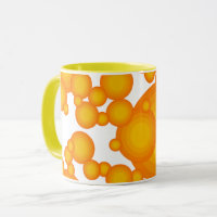 Oranger 70s styling circles like bubbles coffee mu