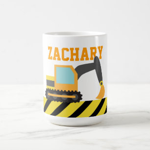 Oranger Bagger, Baustellenfahrzeug, Für Kinder Kaffeetasse