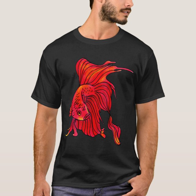 Oranger Betta-Fisch T-Shirt (Vorderseite)