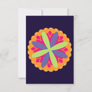 Oranger Blumengestalten Illustration Karte