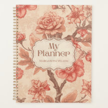 Oranger Blumenkalender-Planer-Studentennotizbuch 