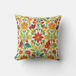 oranger Blumenprint Kissen
