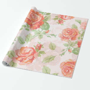 Oranger Blumrose Blumenverpackungspapier Geschenkpapier