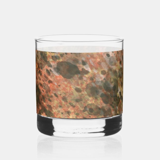 Oranger Brauner Marmorglas Whiskyglas (Vorderseite)