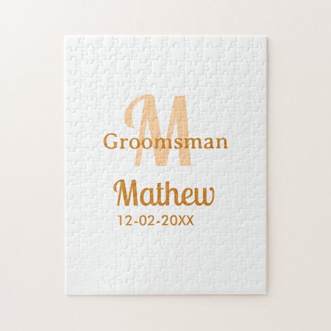 Oranger Brautführer-Name Buchstabe Datum männlich  (Vertikal)