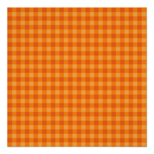 Oranger Büffel-Karo-Feiertag Poster