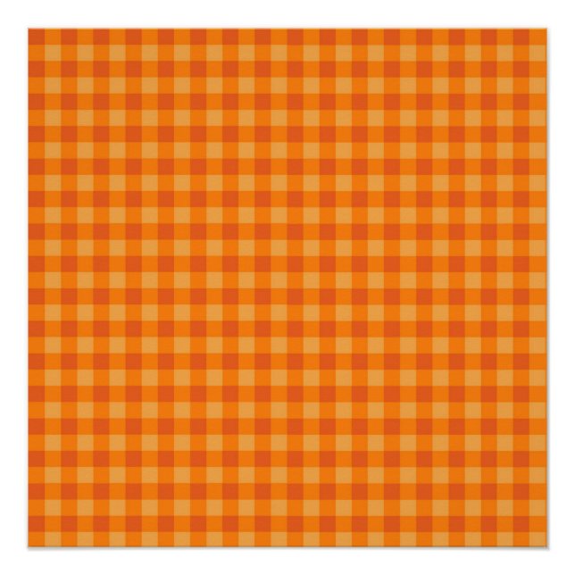 Oranger Büffel-Karo-Feiertag Poster (Vorderseite)