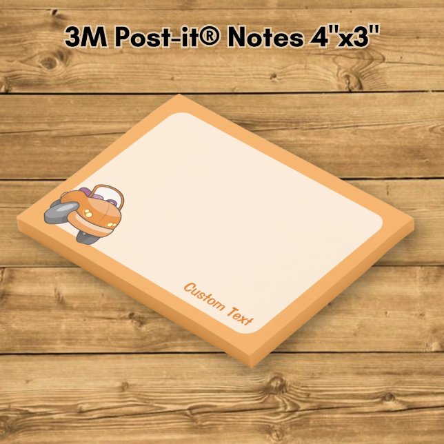Oranger Cartoon-Auto Post-it Klebezettel (Von Creator hochgeladen)