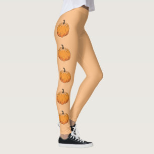 Oranger Cartoon-Kürbisse Leggings
