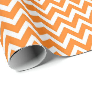 Oranger Chevron Geschenkpapier