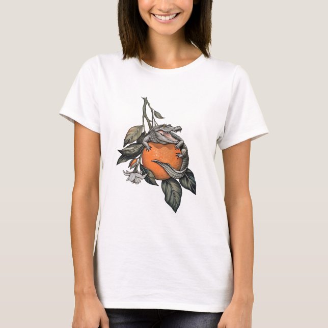 Oranger Croco T-Shirt (Vorderseite)