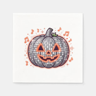 Oranger Disco-Kürbis-Halloween-Papier-Servietten Serviette