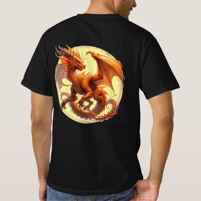 Oranger Drache T-Shirt (Rückseite)