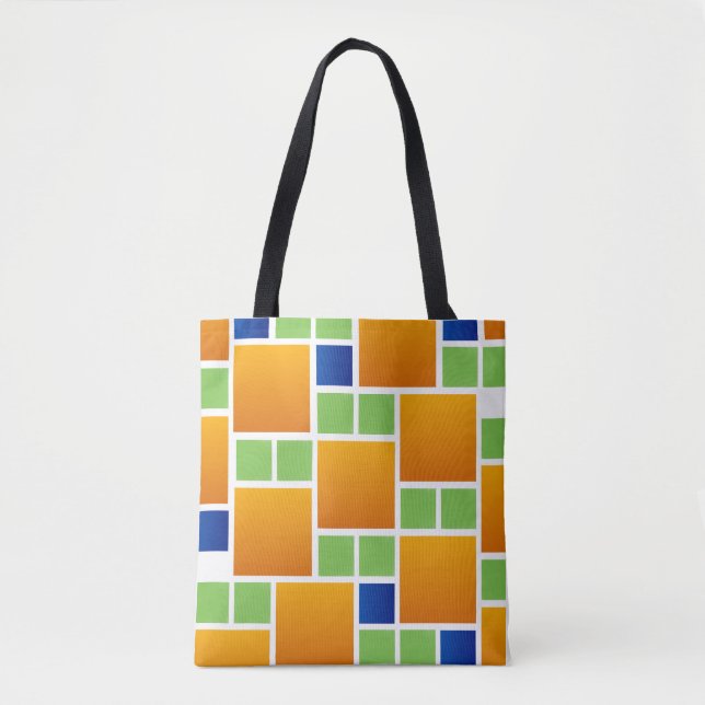 Oranger Farbverlauf Quadrate  Tasche (Vorderseite)
