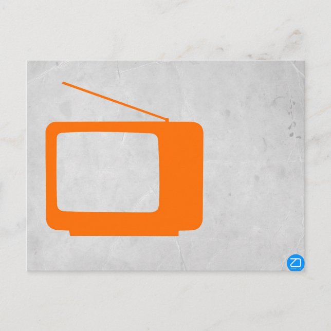 Oranger Fernseh Postkarte (Vorderseite)