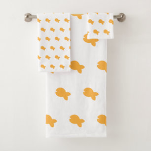 Oranger Fischiger Fischiger Kinder Weiß Badhandtuch Set