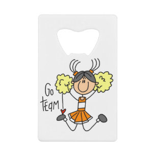 Oranger Flaschenöffner für Cheerleader des Go Team