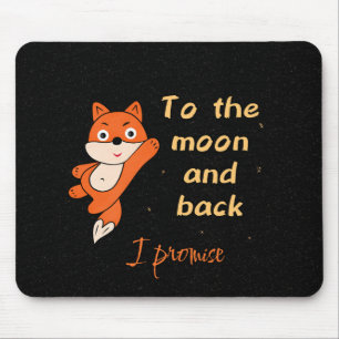 Oranger Fuchs mit Mond Mousepad