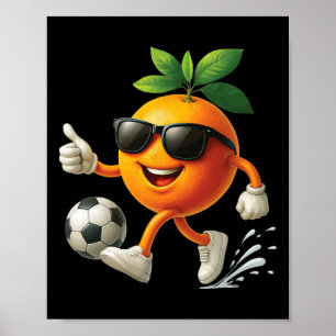 Oranger Fußball Poster