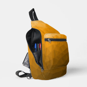 Oranger geometrischer Maschenmusterverlauf Crossbody Bag