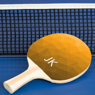Oranger geometrischer Netzmonogramm-Verlauf Tischtennis Schläger