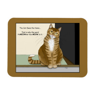 Oranger getigerter Hausbesitzer lustige Katze Magnet