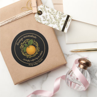 Oranger Glanz – Artisan Marmelade Etikett Runder Aufkleber