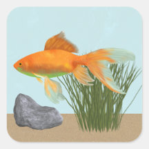 Oranger Goldfisch Natur Aquarium Aufkleberbogen