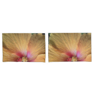Oranger Hibiskus-Rüsche Kissenbezug