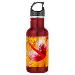 Oranger Hibiskus Seitenansicht Trinkflasche