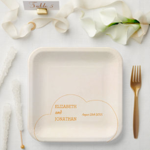 Oranger Hochzeitssonnenuntergang Pappteller